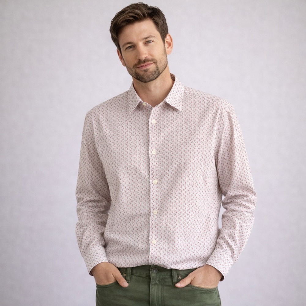 Perry Ellis Paisley Print Dress Shirt, Slim Fit